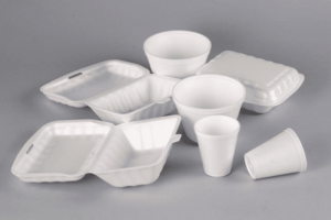 Matte polystyrene containers